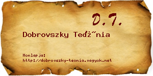 Dobrovszky Teónia névjegykártya